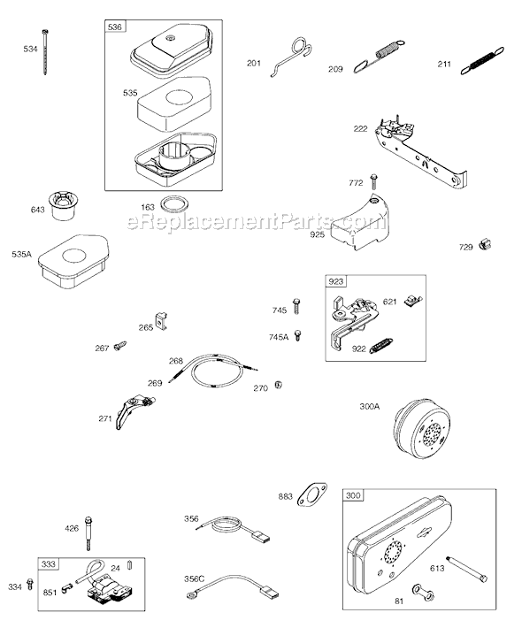 Page D Diagram and Parts List for 9H900SERIES  Briggs and Stratton Engine